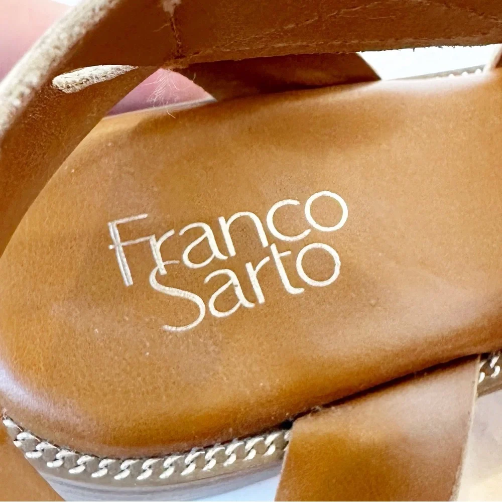 Franco Sarto Genevia Snakeskin Embossed Sandal Size 8.5
